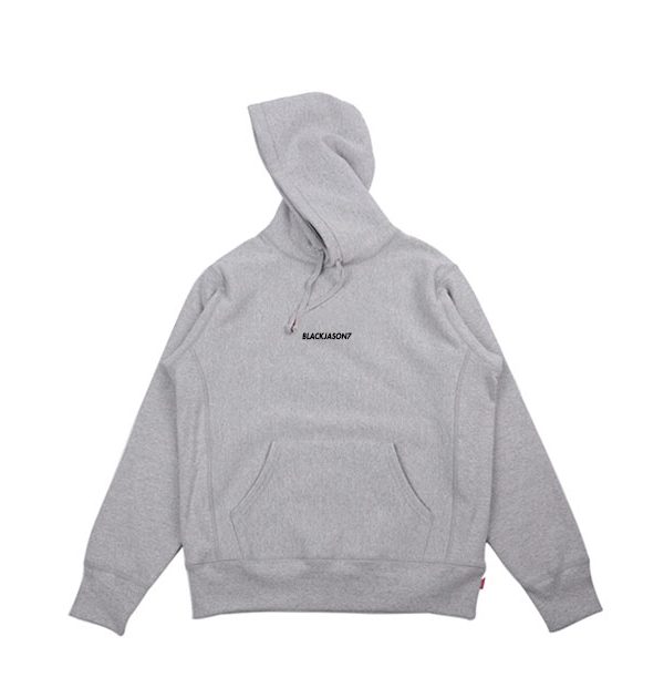 BLACKJASON7 SMALL LOGO HOODIE GREY