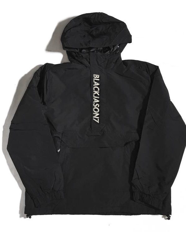 BLACKJASON7 STRIPE HALF ZIP-UP JACKET