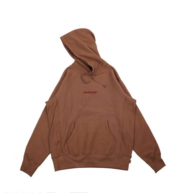 BLACKJASON7 SMALL LOGO HOODIE BROWN