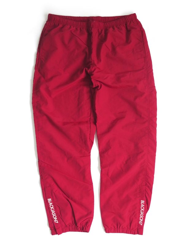BLACKJASON7 STRIPE LOGO WARM UP PANT RED