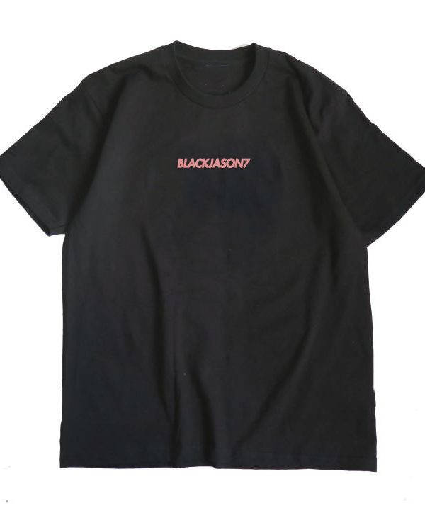 BLACKJASON7 SMALL LOGO TEE BLACK/PEACH
